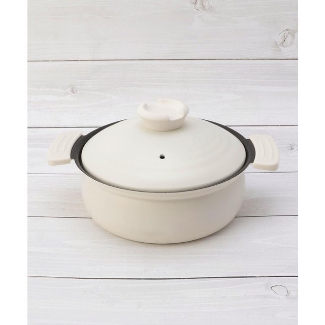 軽量 IH対応卓上鍋18 土鍋風【返品不可商品】 （ホワイト(901)）