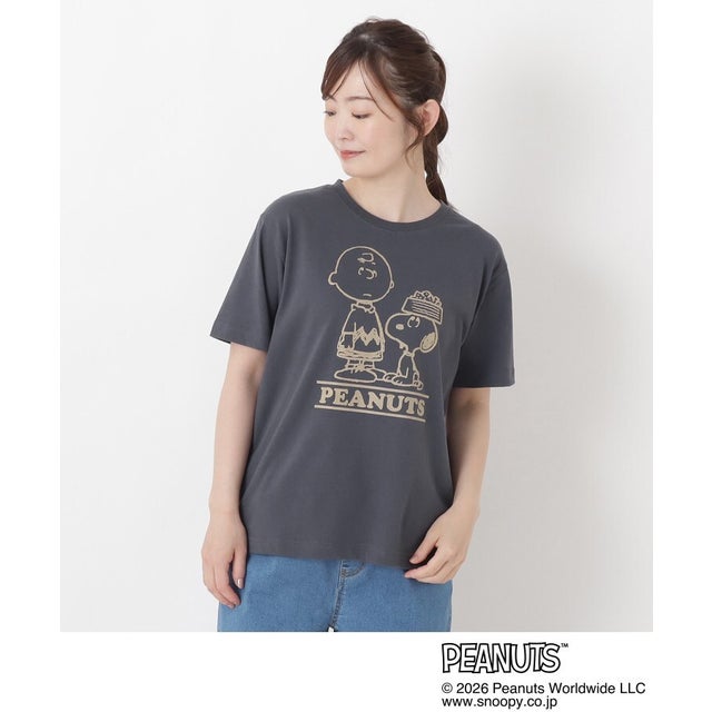 ◆SNOOPY クルーネックTシャツ A （ネイビー(994)）