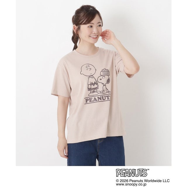◆SNOOPY クルーネックTシャツ A （ピンク(972)）