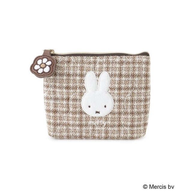 【先行販売】Dick Bruna miffy ティッシュポーチ チェック （ブラウン(943)）