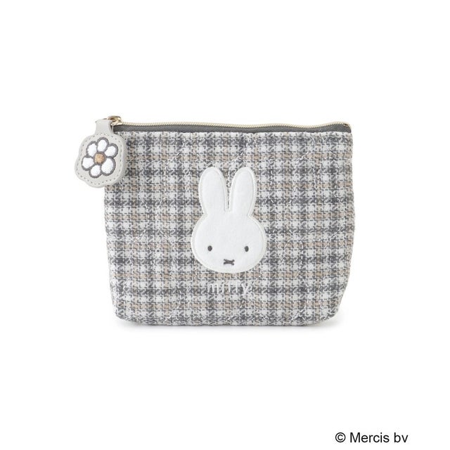 【先行販売】Dick Bruna miffy ティッシュポーチ チェック （グレー(912)）