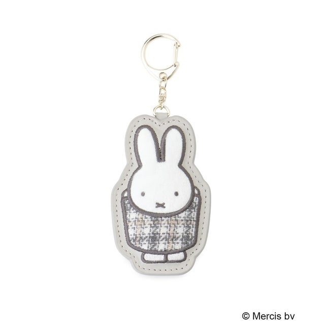 【先行販売】Dick Bruna miffy ワッペンキーホルダー チェック （グレー(912)）