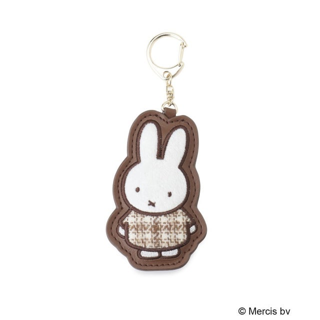 【先行販売】Dick Bruna miffy ワッペンキーホルダー チェック （ブラウン(943)）