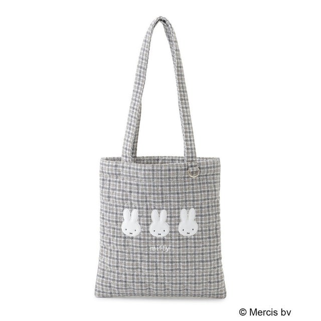 【先行販売】Dick Bruna miffy トートバッグ チェック （グレー(912)）