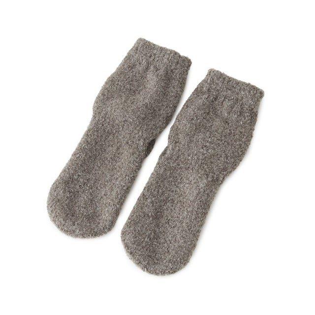 【オンライン限定/あったか】モコモコソックス 先丸 ショート丈 （チャコールグレー(913)）
