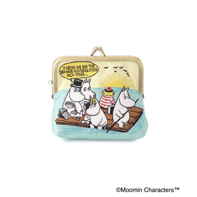 ◆MOOMIN 畳刺繍ペンポーチ ミニ がま口 （ブルー(993)）