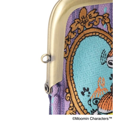 ◆MOOMIN 畳刺繍ペンポーチ ミニ がま口 （パープル(983)）｜詳細画像