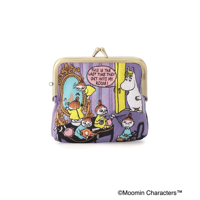 ◆MOOMIN 畳刺繍ペンポーチ ミニ がま口 （パープル(983)）