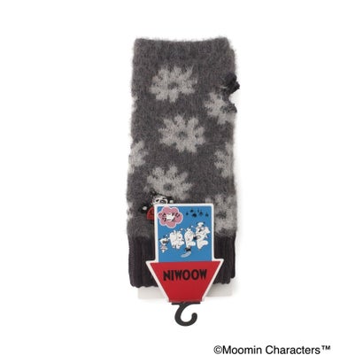 ◆【あったか】MOOMIN グローブ指無フェザー ミイ刺繍花柄 （ベージュ(952)）｜詳細画像