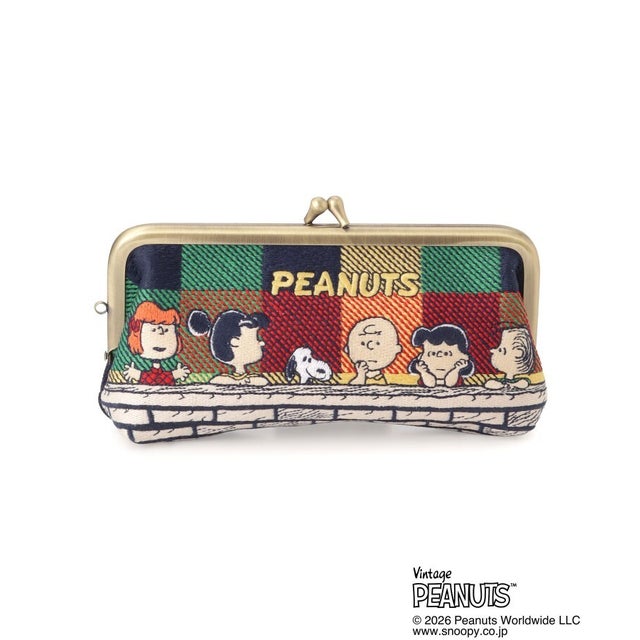 ◆SNOOPY 畳刺繍ペンポーチスリムがま口 （ソノタ(879)）