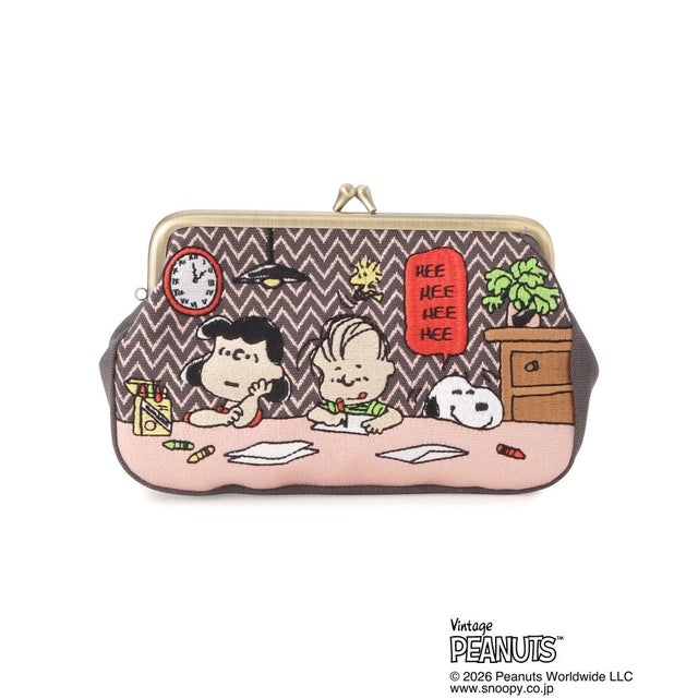 ◆SNOOPY 畳刺繍ペンポーチ がま口 （パープル(983)）