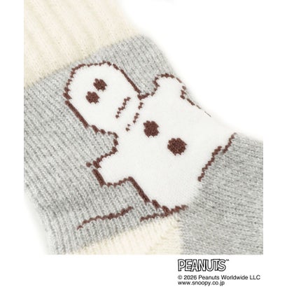 ワンズテラス one'sterrace ◆SNOOPY ホームソックス MIX雪ダルマ （グレー(912)）｜詳細画像