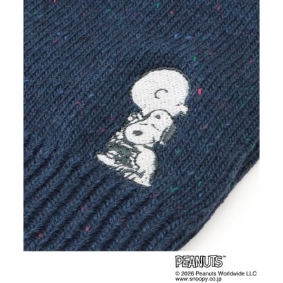 ワンズテラス one'sterrace ◆【あったか】SNOOPY アームカバー 指付刺繍スヌーピー&チャーリー・ブラウン （ネイビー(994)）｜詳細画像