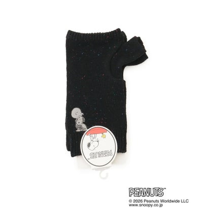 ワンズテラス one'sterrace ◆【あったか】SNOOPY アームカバー 指付刺繍スヌーピー&チャーリー・ブラウン （ネイビー(994)）｜詳細画像