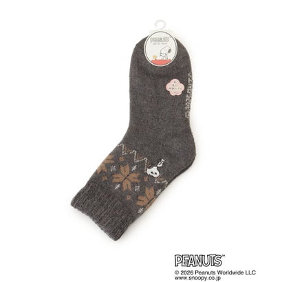 ワンズテラス one'sterrace ◆SNOOPY ホームソックス 毛MIXSP刺繍 （ベージュ(952)）｜詳細画像