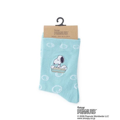 ワンズテラス one'sterrace ◆SNOOPY 刺繍クルーソックス （ブルー(993)）｜詳細画像