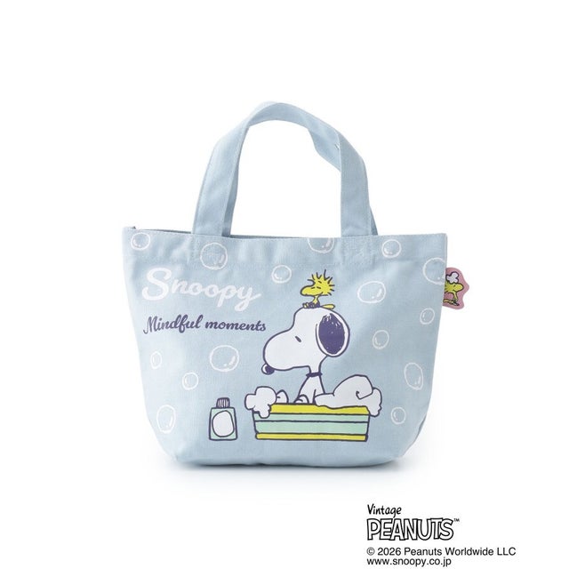 ◆SNOOPY カラーマチ付きバッグ （ブルー(993)）