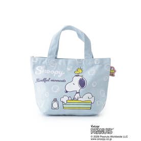 ◆SNOOPY カラーマチ付きバッグ （ブルー(993)）