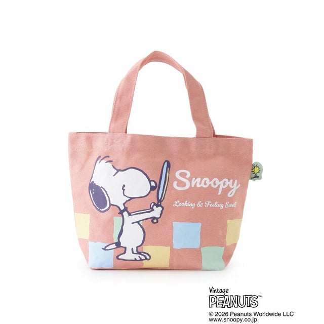 ◆SNOOPY カラーマチ付きバッグ （ピンク(972)）