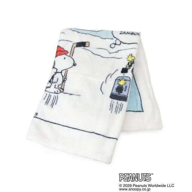 ◆【あったか】SNOOPY ひざ掛け コミック （ブルー(993)）