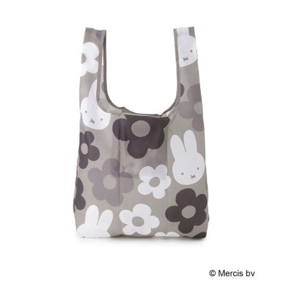 ◆Dick Bruna miffy ショッピングバッグ S フラワー （グレー(912)）｜詳細画像