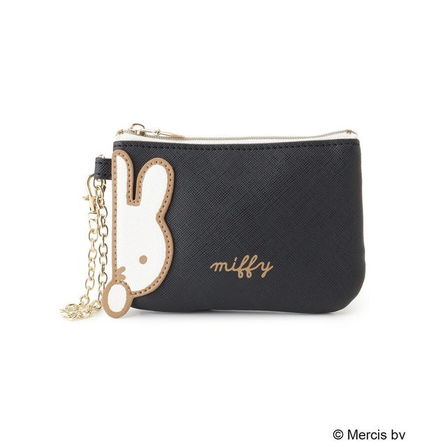 ◆Dick Bruna miffy コインパスケース APPLIQUE （ブラック(919)）
