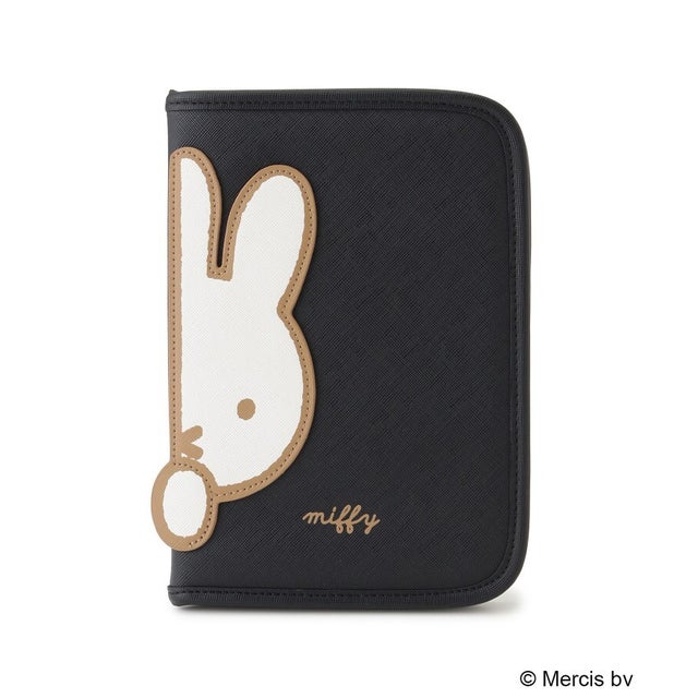 ◆Dick Bruna miffy マルチケース APPLIQUE （ブラック(919)）