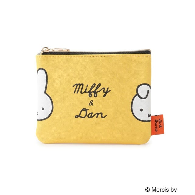 ◆Dick Bruna miffy ミニフラットポーチ ブルーナカラー （イエロー(932)）