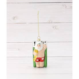 ◆【クリスマス】プラ サンタオーナメント （グリーン(922)）
