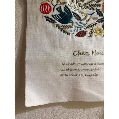 ◆【クリスマス】松尾ミユキ 刺繍タペストリー （アイボリー(904)）｜詳細画像