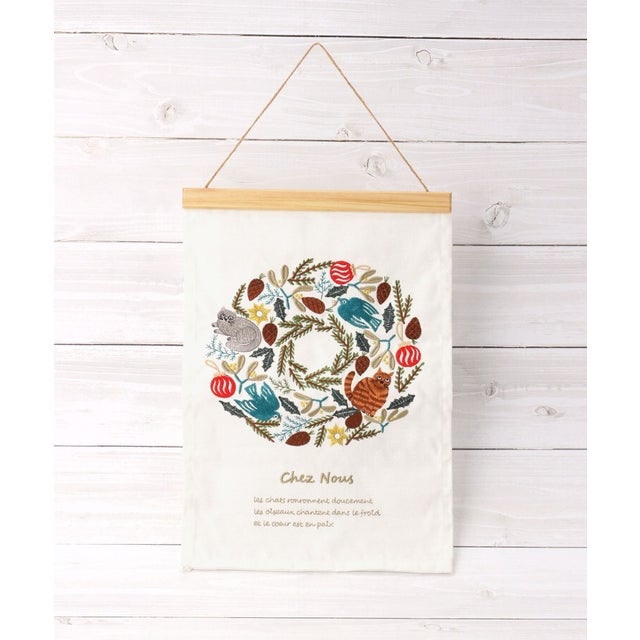 ◆【クリスマス】松尾ミユキ 刺繍タペストリー （アイボリー(904)）