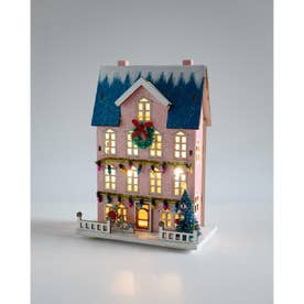 ◆【クリスマス】ウッドデコレーション ハウス （ピンク(972)）