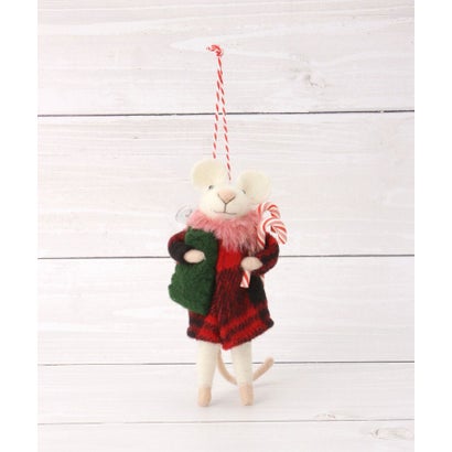 ◆【クリスマス】フェルト オーナメント ネズミ （レッド(962)）｜詳細画像