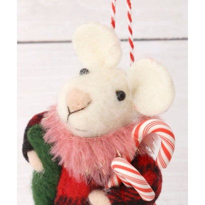 ◆【クリスマス】フェルト オーナメント ネズミ （レッド(962)）｜詳細画像