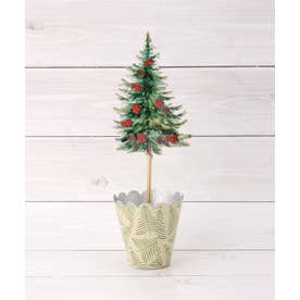 ◆【クリスマス/ワンズテラスオリジナル】メタル ツリー バスケット付き （グリーン(922)）
