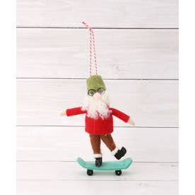 ◆【クリスマス】フェルト オーナメント サンタ （グリーン(922)）