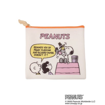 ◆SNOOPY フラットニットポーチ （アイボリー(904)）｜詳細画像