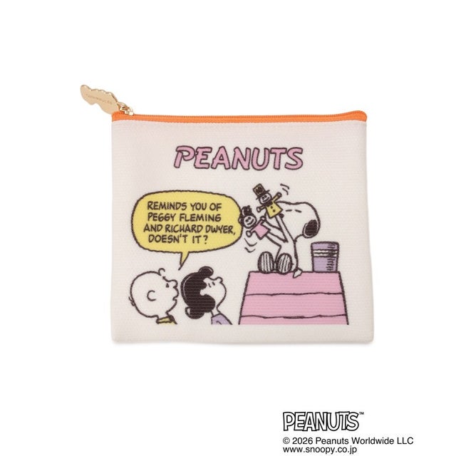 ◆SNOOPY フラットニットポーチ （アイボリー(904)）