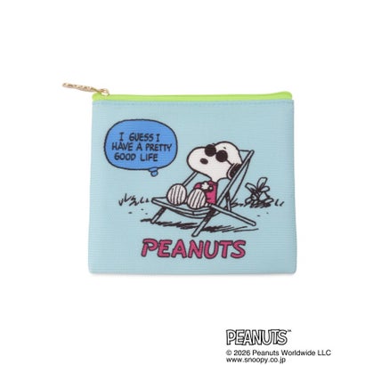 ◆SNOOPY フラットニットポーチ （グリーン(922)）｜詳細画像