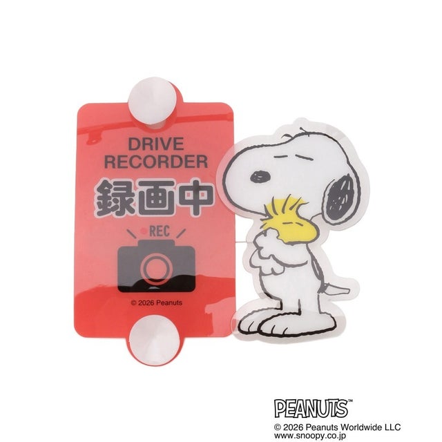 ◆SNOOPY スイングカーサイン ドラレコ （レッド(962)）