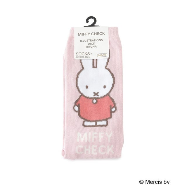 ◆Dick Bruna miffy ハイソックス フェイス （ピンク(972)）
