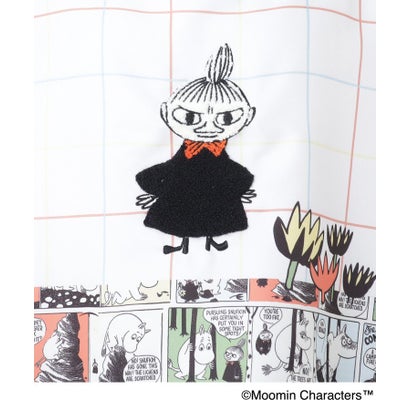 ◆MOOMIN ラン型エプロン コミック柄 （サックスブルー(990)）｜詳細画像