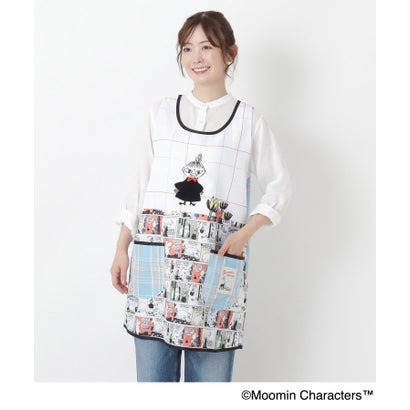 ◆MOOMIN ラン型エプロン コミック柄 （サックスブルー(990)）｜詳細画像
