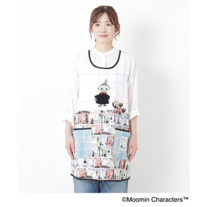 ◆MOOMIN ラン型エプロン コミック柄 （サックスブルー(990)）｜詳細画像