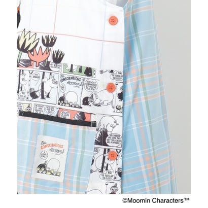◆MOOMIN ラン型エプロン コミック柄 （サックスブルー(990)）｜詳細画像