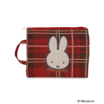 ◆Dick Bruna miffy マルチポーチ チェックジャカード （グリーン(922)）｜詳細画像