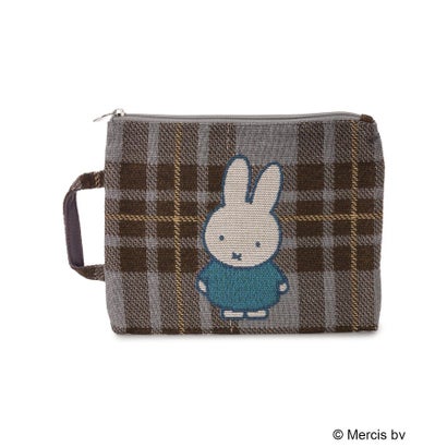 ◆Dick Bruna miffy マルチポーチ チェックジャカード （レッド(962)）｜詳細画像