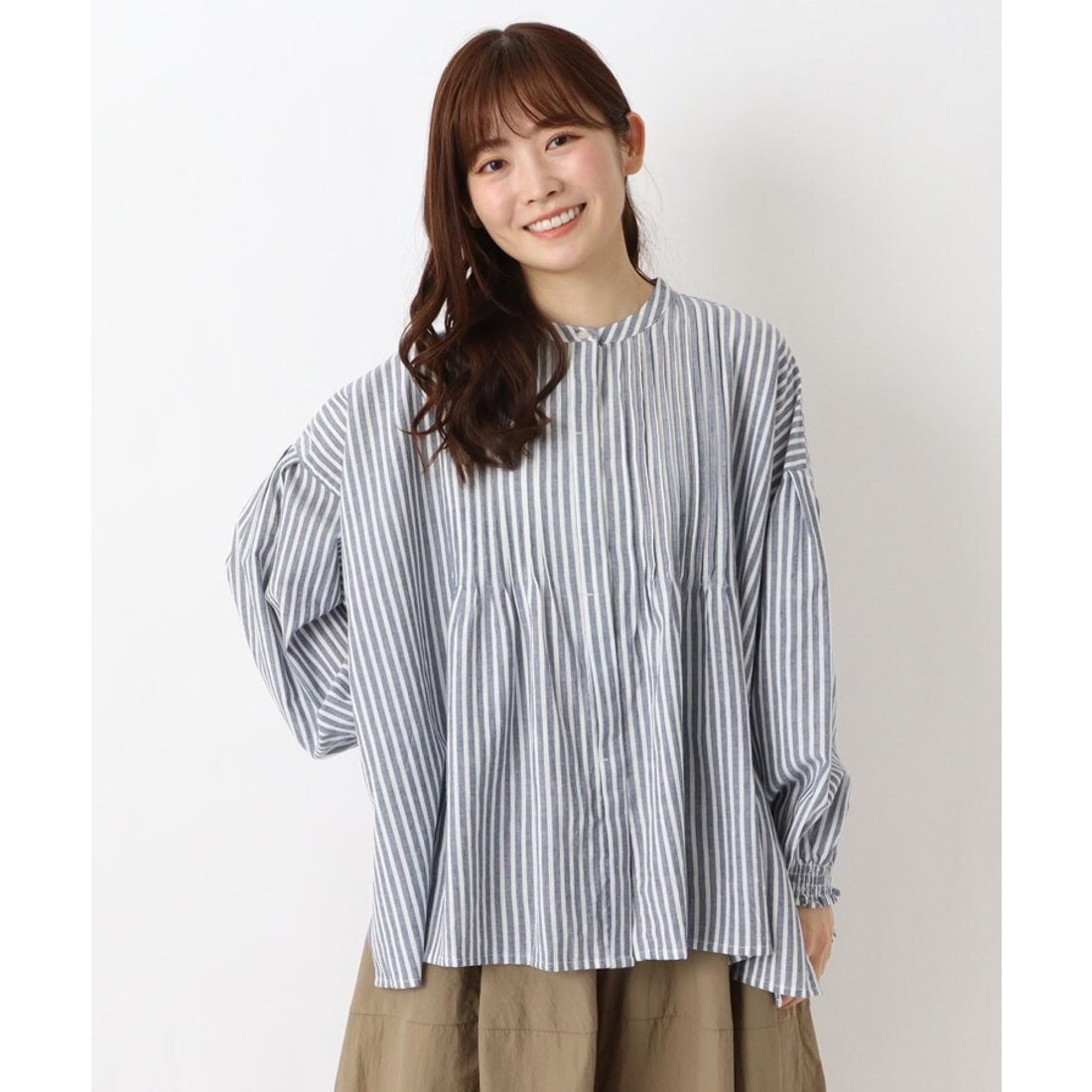 ワンズテラス one'sterrace コットン ピンタックブラウス （ネイビー(994)） - ファッション通販 MAGASEEK(マガシーク)