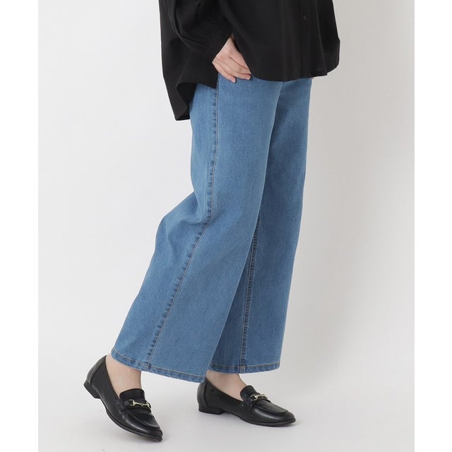 ◆ウエストリブ ストレッチデニムパンツ （ネイビー(994)）