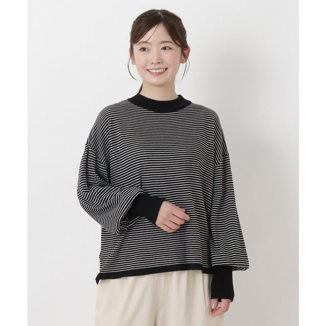 ◆コットンニットハイネック袖ボリュームプルオーバー （ソノタ(879)）